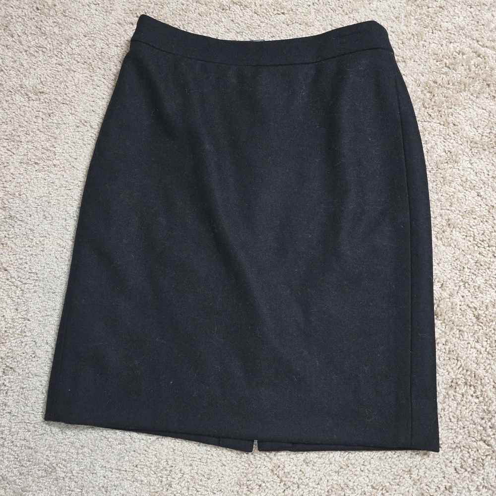 J. CREW 0the Pencil Skirt Black Lustrous Wool Perfec 17444